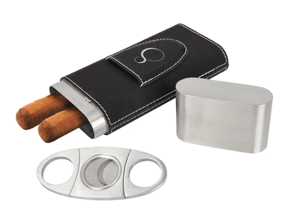 Leatherette Cigar Case with Cutter