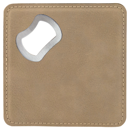 Leatherette Coaster with Opener