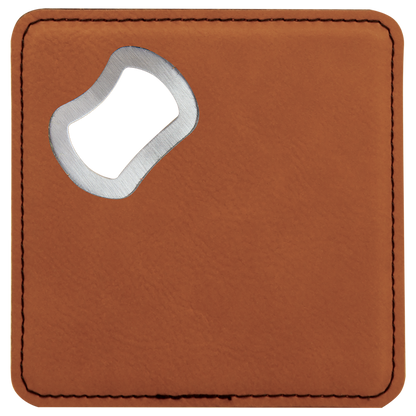 Leatherette Coaster with Opener