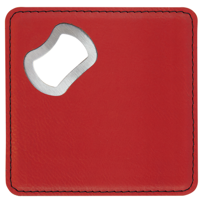 Leatherette Coaster with Opener