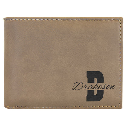 Leatherette Bifold Wallet with Flip ID