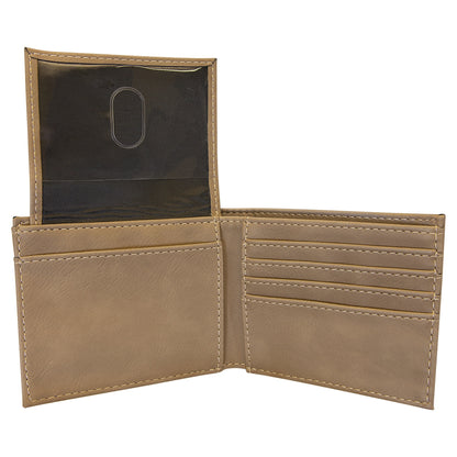 Leatherette Bifold Wallet with Flip ID