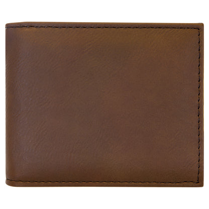 Leatherette Bifold Wallet with Flip ID