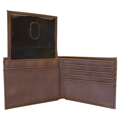 Leatherette Bifold Wallet with Flip ID