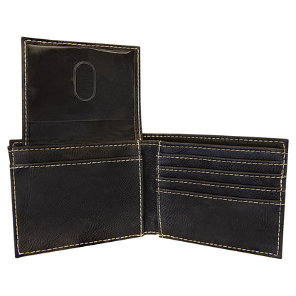 Leatherette Bifold Wallet with Flip ID