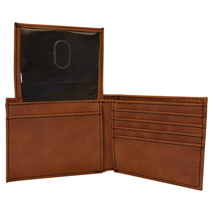 Leatherette Bifold Wallet with Flip ID