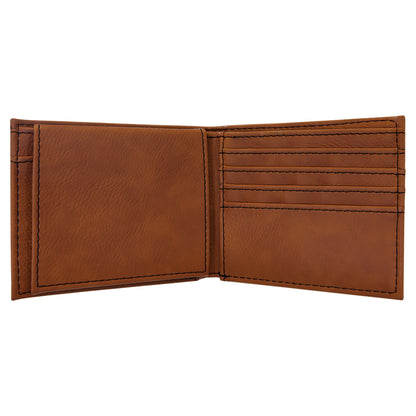 Leatherette Bifold Wallet with Flip ID