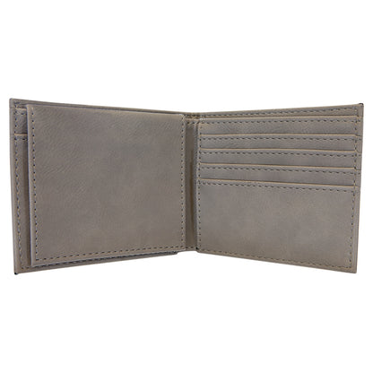 Leatherette Bifold Wallet with Flip ID