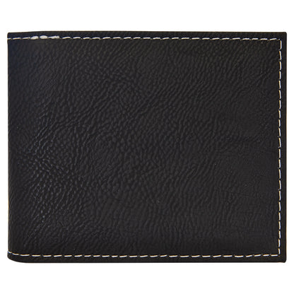 Leatherette Bifold Wallet with Flip ID