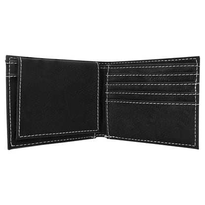 Leatherette Bifold Wallet with Flip ID