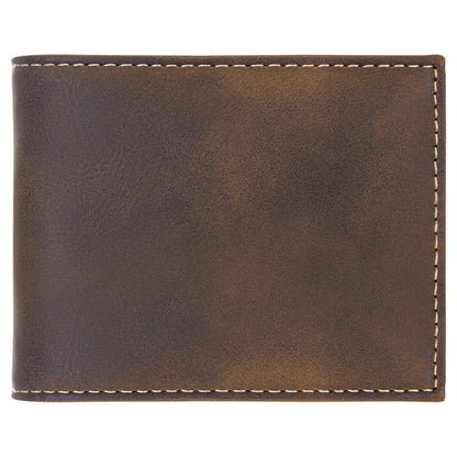 Leatherette Bifold Wallet with Flip ID