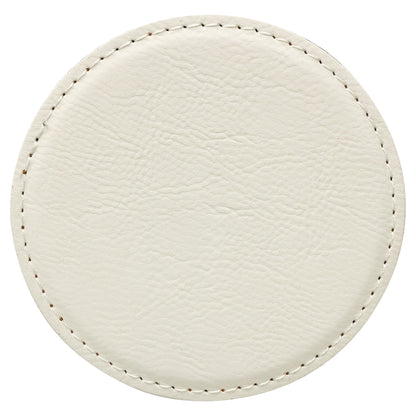 4" Round Leatherette Coaster Set