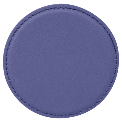 4" Round Leatherette Coaster Set