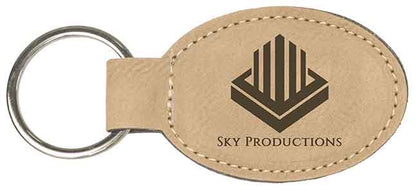 Leatherette Oval Keychain