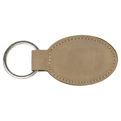 Leatherette Oval Keychain