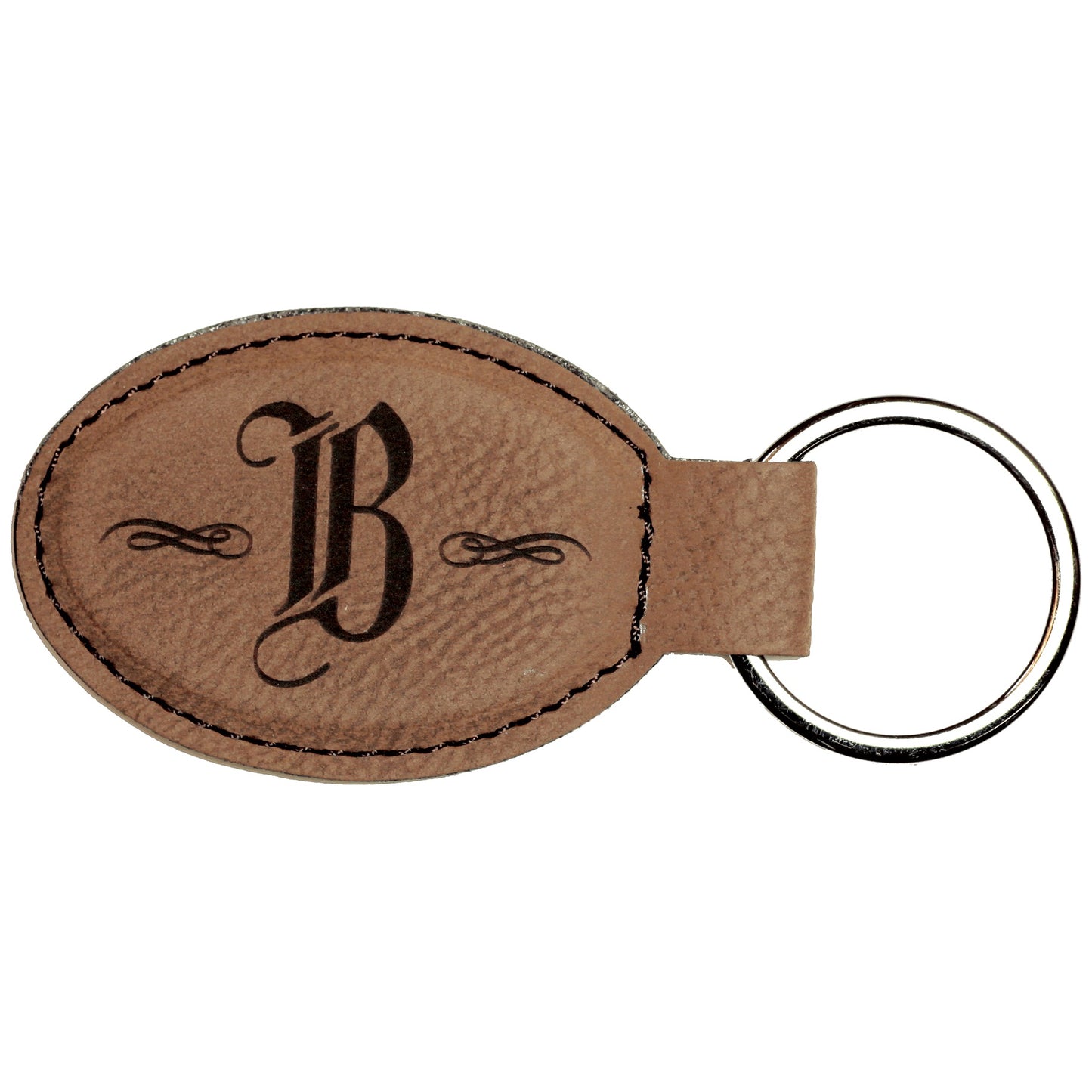 Leatherette Oval Keychain