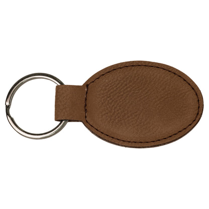 Leatherette Oval Keychain