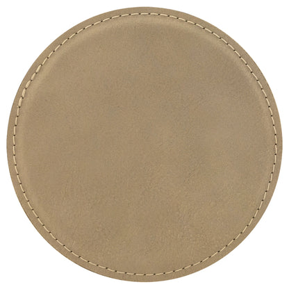 4" Round Leatherette Coaster Set