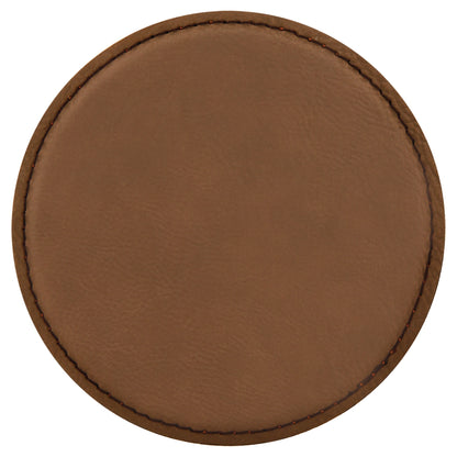 4" Round Leatherette Coaster