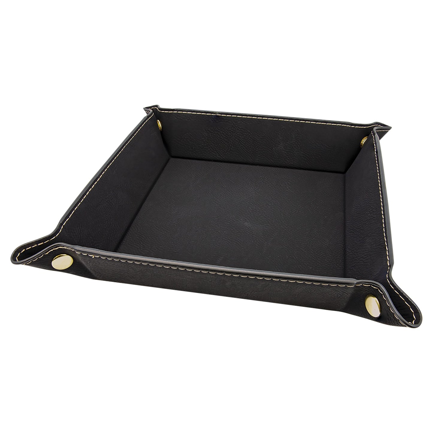 6" x 6" Leatherette Folding Tray with Snaps