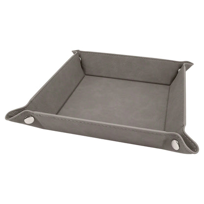 6" x 6" Leatherette Folding Tray with Snaps