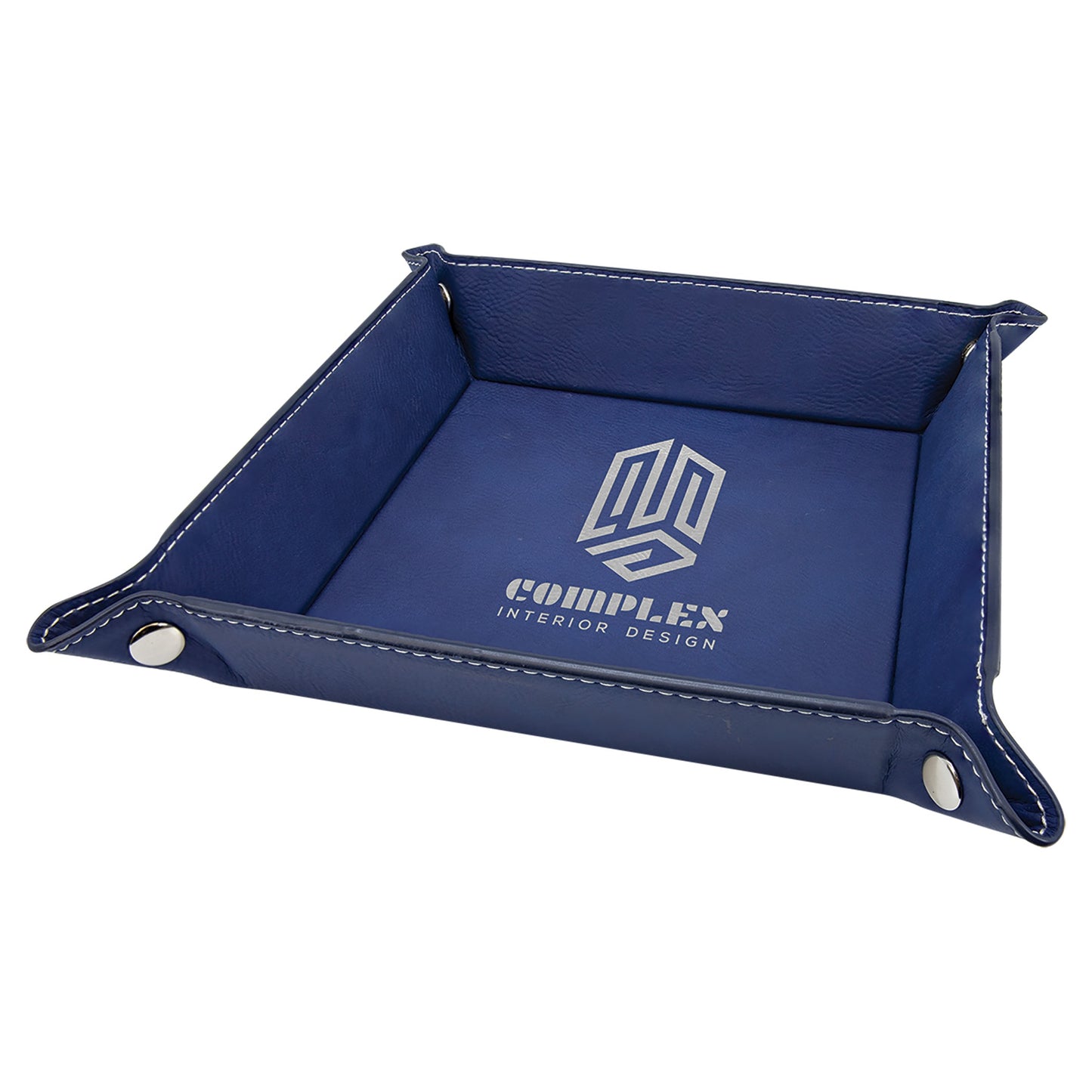 6" x 6" Leatherette Folding Tray with Snaps