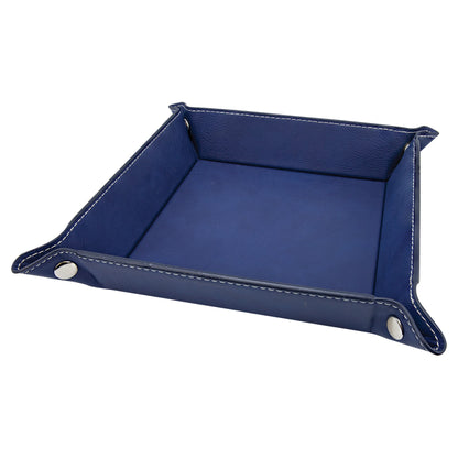 6" x 6" Leatherette Folding Tray with Snaps