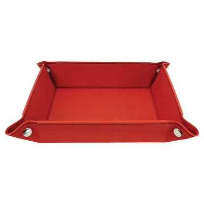 6" x 6" Leatherette Folding Tray with Snaps