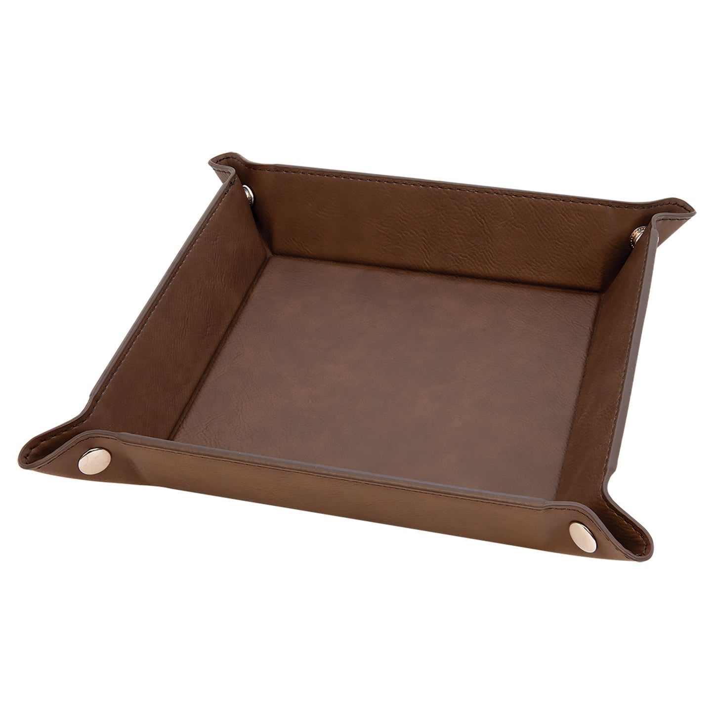 6" x 6" Leatherette Folding Tray with Snaps