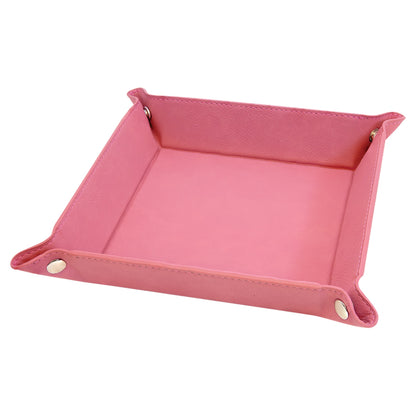 6" x 6" Leatherette Folding Tray with Snaps