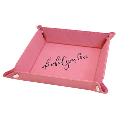 6" x 6" Leatherette Folding Tray with Snaps