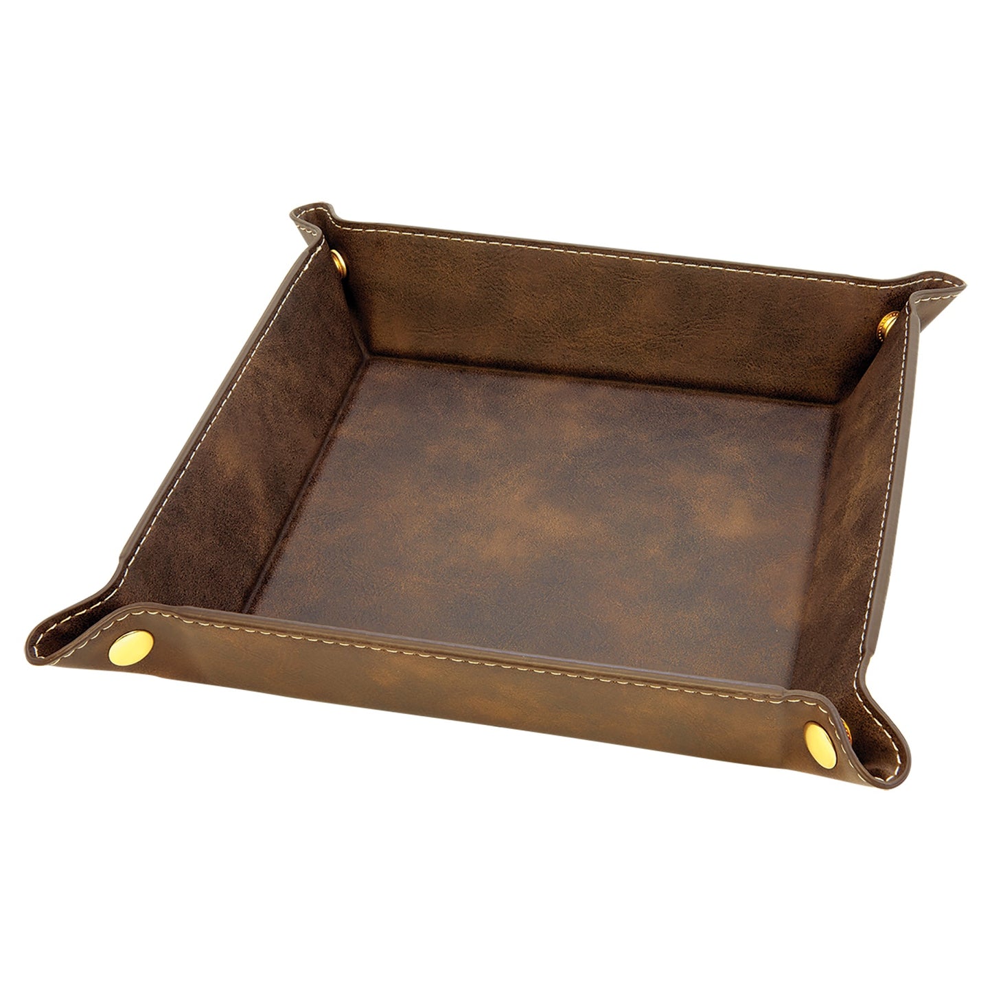 6" x 6" Leatherette Folding Tray with Snaps