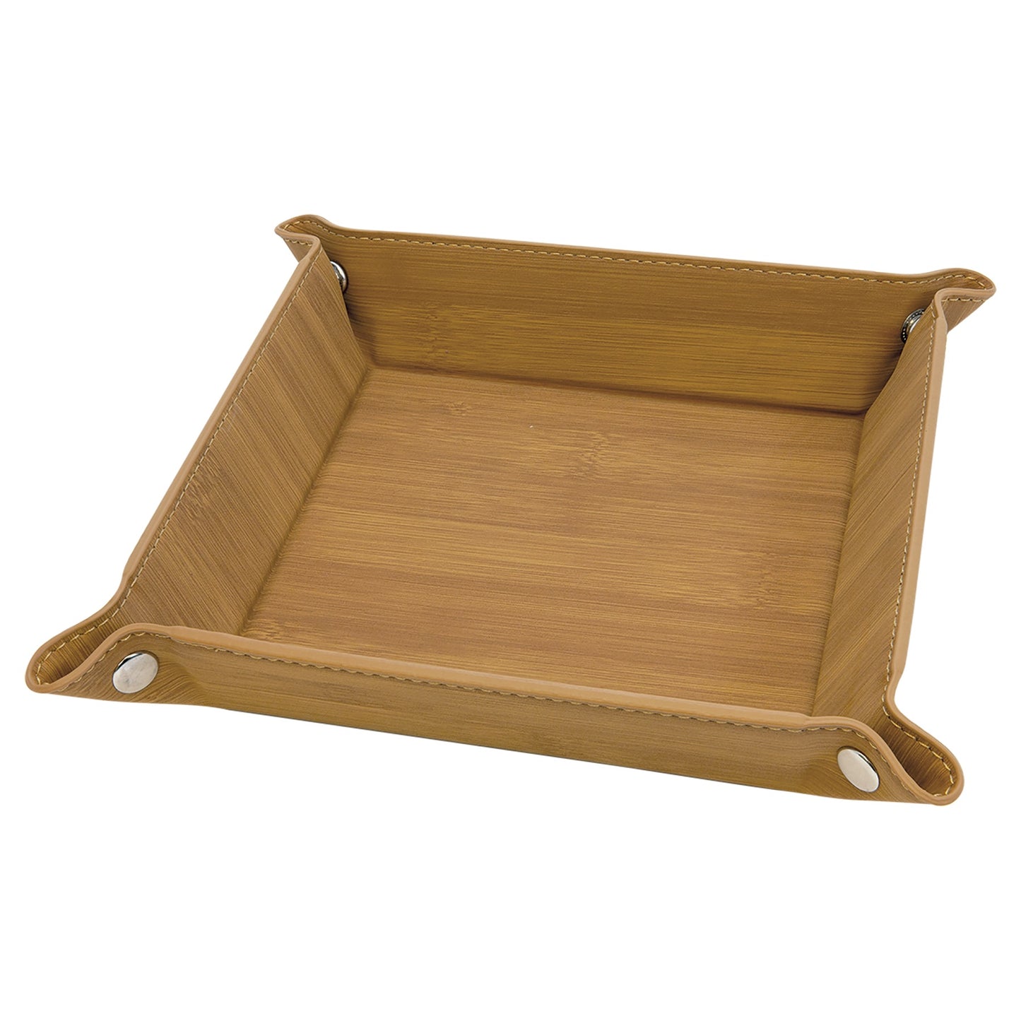 6" x 6" Leatherette Folding Tray with Snaps