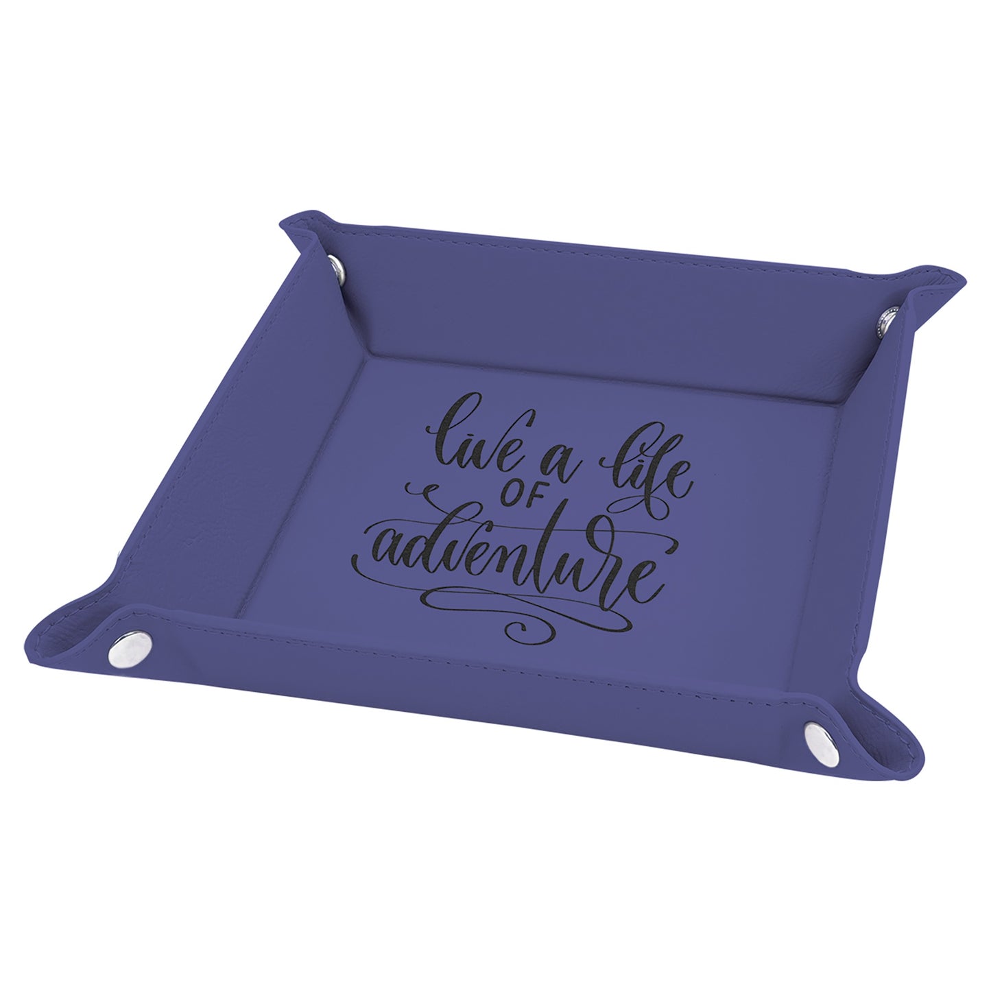 6" x 6" Leatherette Folding Tray with Snaps