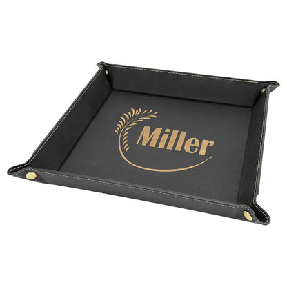 6" x 6" Leatherette Folding Tray with Snaps