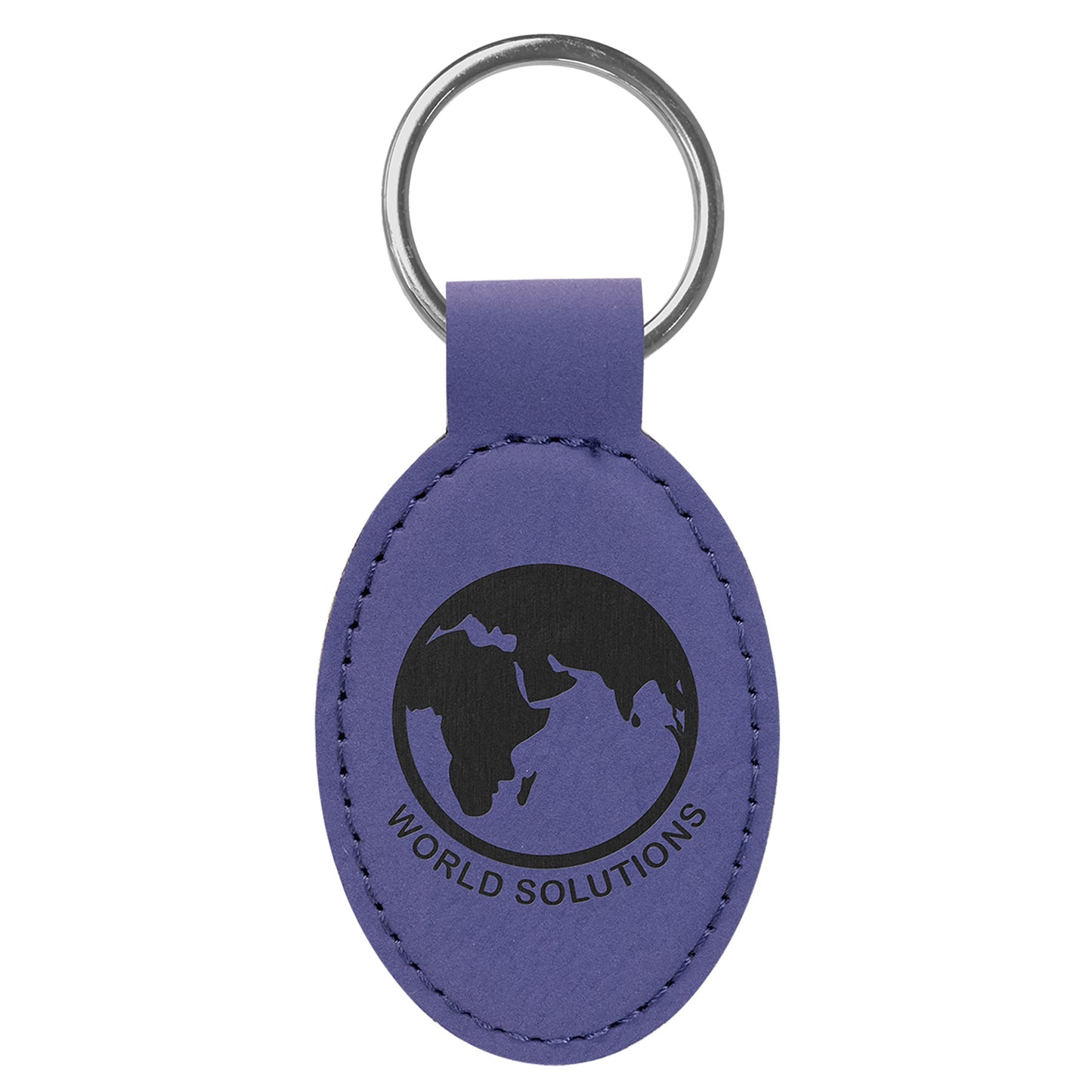 Leatherette Oval Keychain