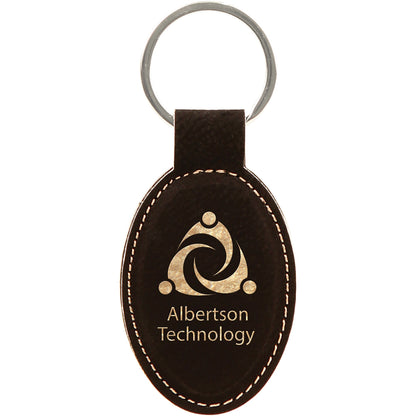 Leatherette Oval Keychain