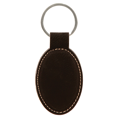 Leatherette Oval Keychain