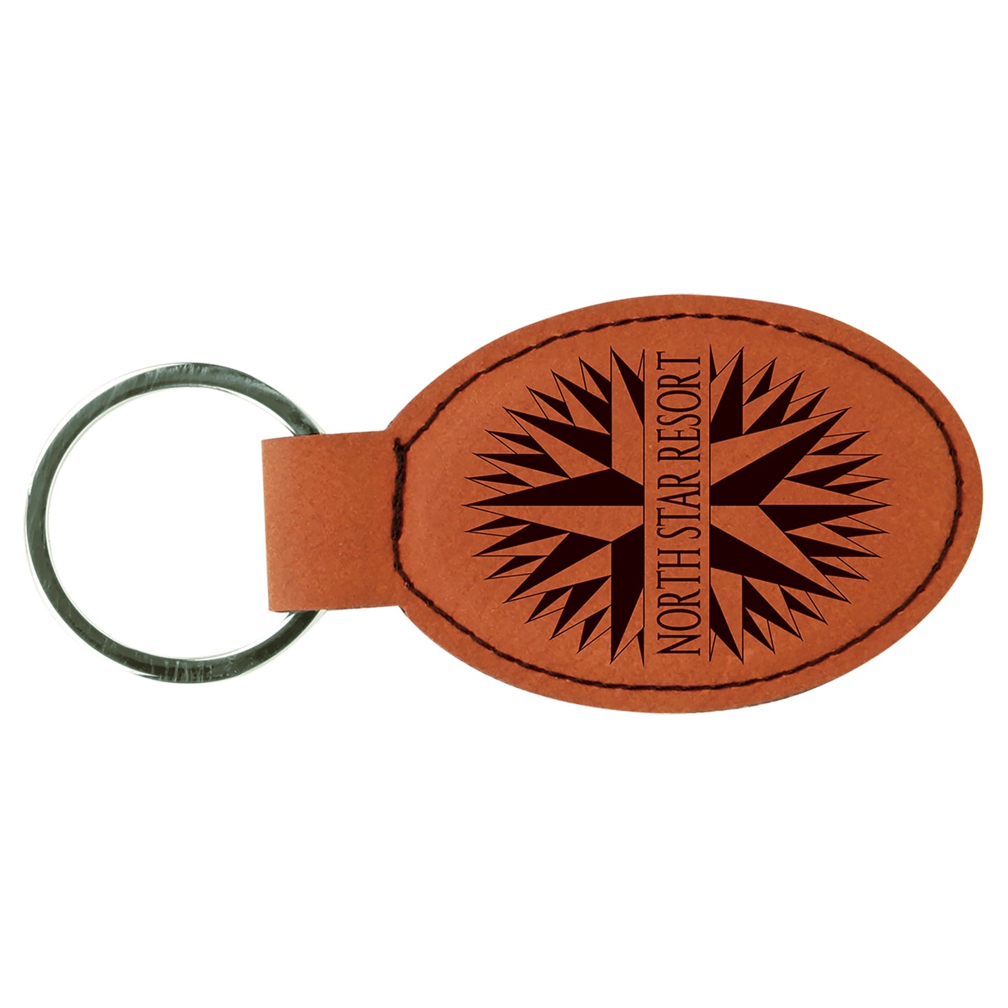 Leatherette Oval Keychain