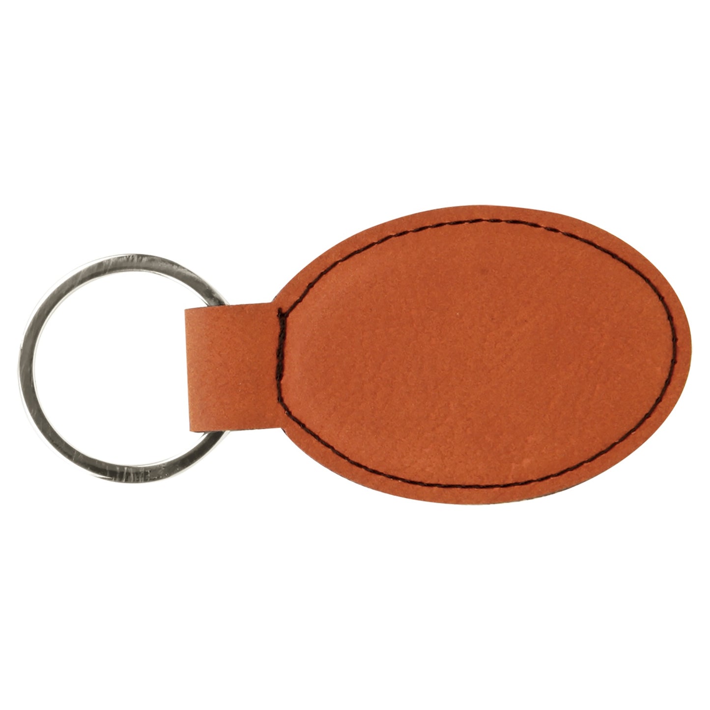 Leatherette Oval Keychain