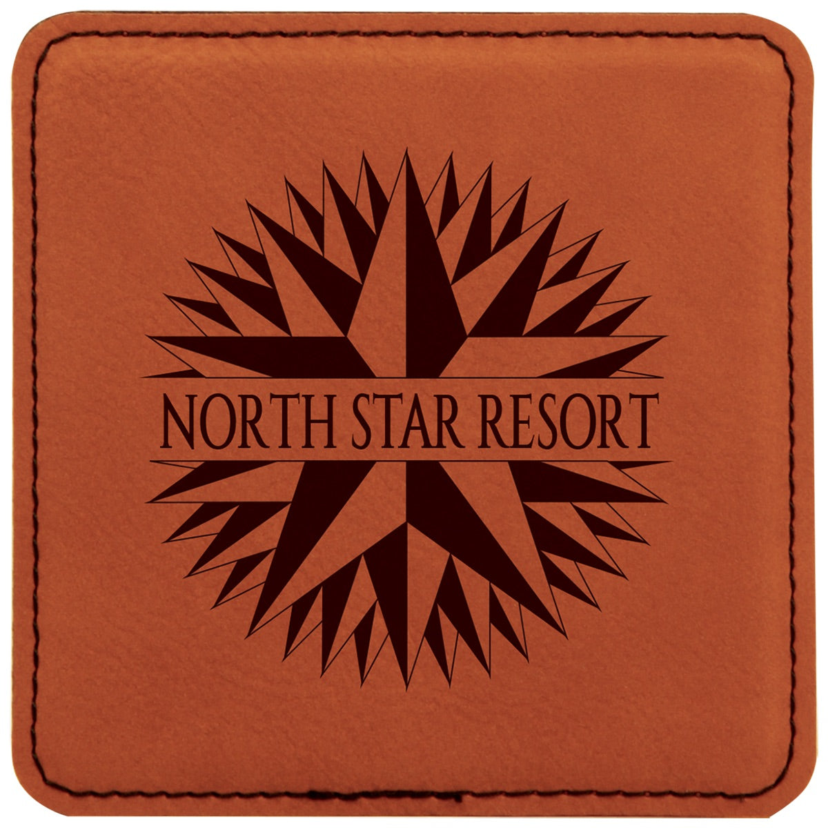 4" x 4" Square Leatherette Coaster