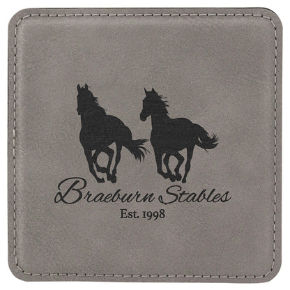 4" x 4" Square Leatherette Coaster