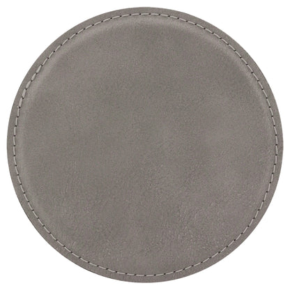 4" Round Leatherette Coaster