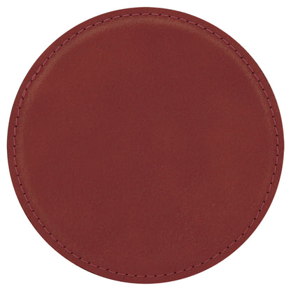 4" Round Leatherette Coaster