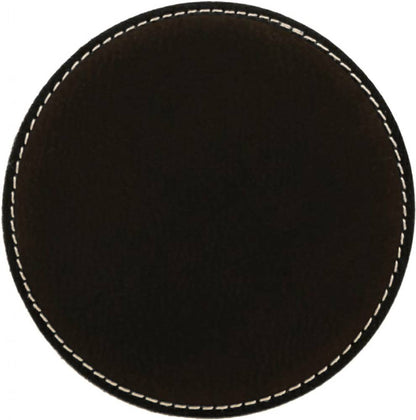 4" Round Leatherette Coaster