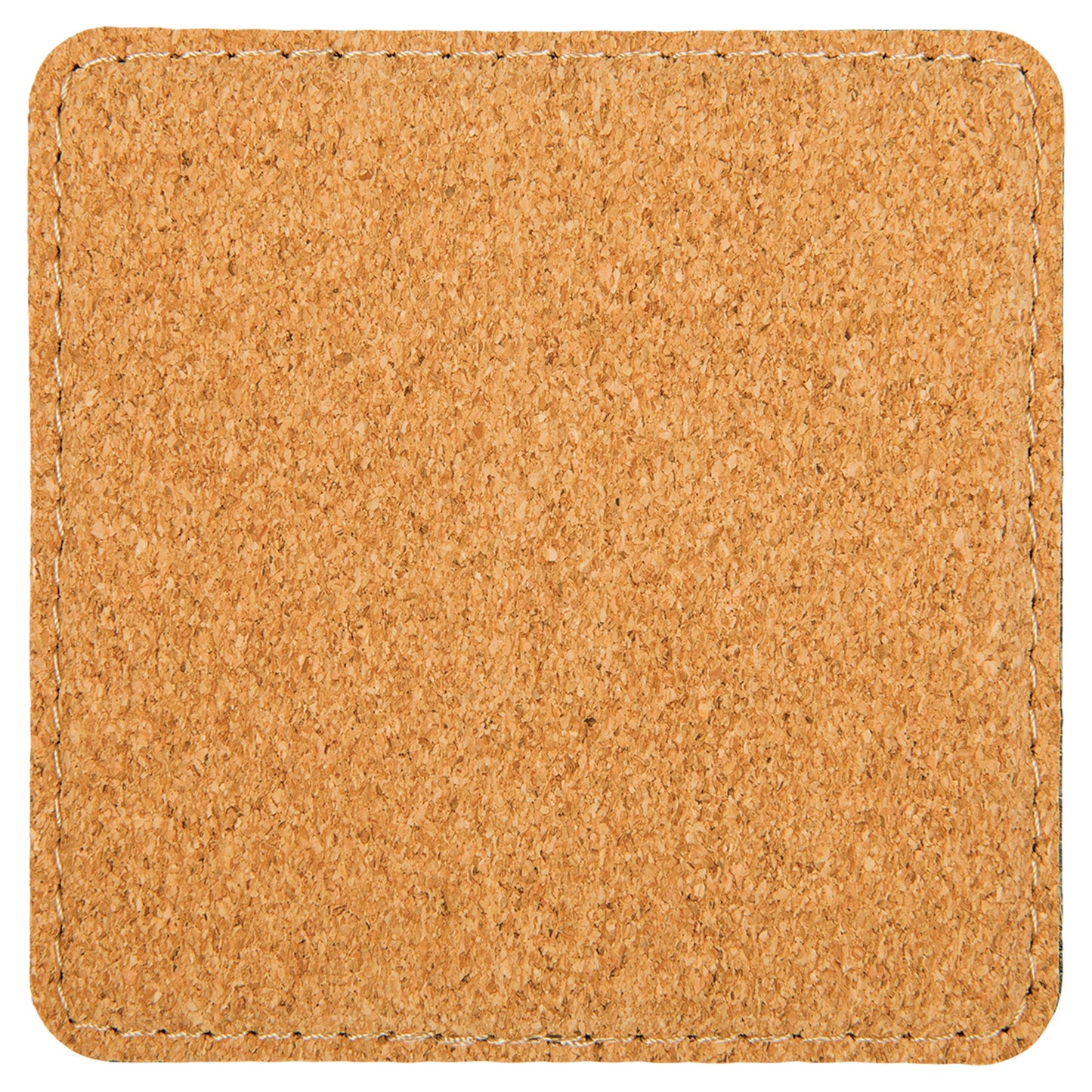 4" x 4" Cork Square Leatherette Coaster Set