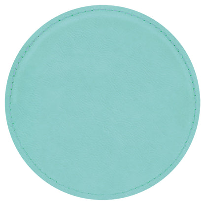 4" Round Leatherette Coaster