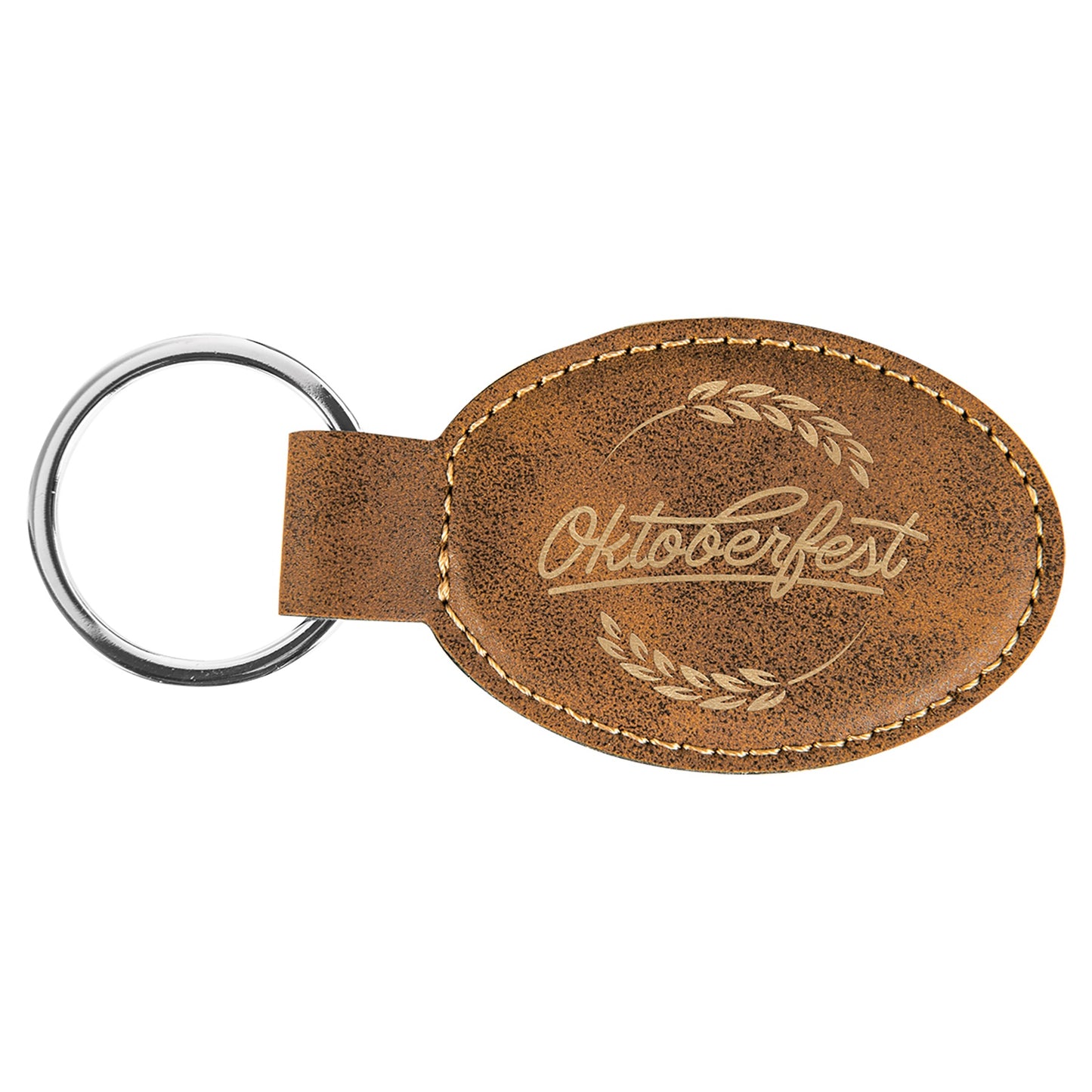 Leatherette Oval Keychain