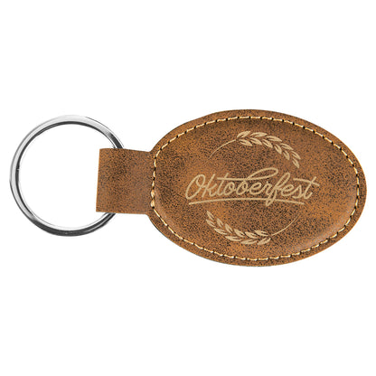 Leatherette Oval Keychain