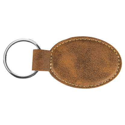 Leatherette Oval Keychain